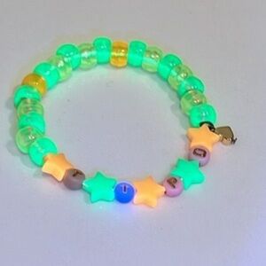 Kandi Rave Swiftie friendship bracelet stretchy glows in the dark, TTPD, NEW